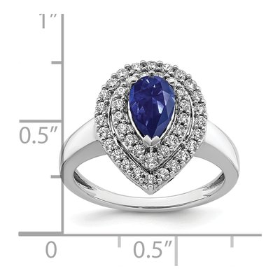 14K White Gold 1/2 ct tw Lab-Created Sapphire & Lab-Grown Diamond Ring – view 7