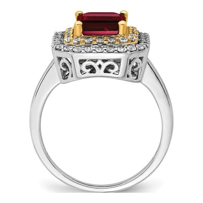 14K Two-Tone Gold 5/8 ct tw Lab-Created Ruby & Lab-Grown Diamond Fashion Ring – view 2