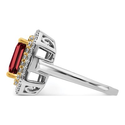 14K Two-Tone Gold 5/8 ct tw Lab-Created Ruby & Lab-Grown Diamond Fashion Ring – view 3