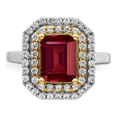 14K Two-Tone Gold 5/8 ct tw Lab-Created Ruby & Lab-Grown Diamond Fashion Ring – view 4