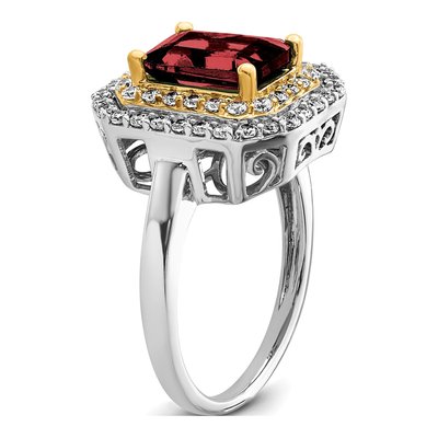 14K Two-Tone Gold 5/8 ct tw Lab-Created Ruby & Lab-Grown Diamond Fashion Ring – view 6