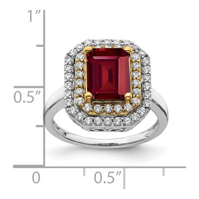 14K Two-Tone Gold 5/8 ct tw Lab-Created Ruby & Lab-Grown Diamond Fashion Ring – view 7