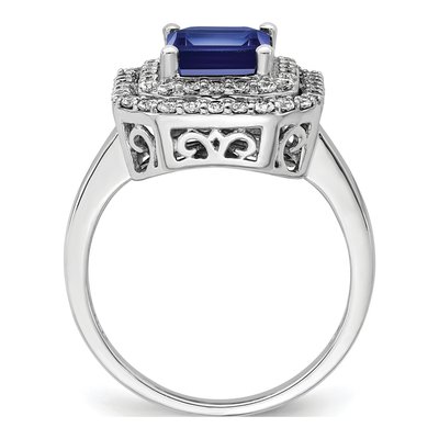 14K White Gold 5/8 ct tw Lab-Created Sapphire & Lab-Grown Diamond Ring – view 3