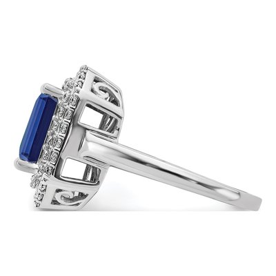 14K White Gold 5/8 ct tw Lab-Created Sapphire & Lab-Grown Diamond Ring – view 4