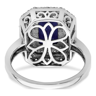14K White Gold 5/8 ct tw Lab-Created Sapphire & Lab-Grown Diamond Ring – view 6
