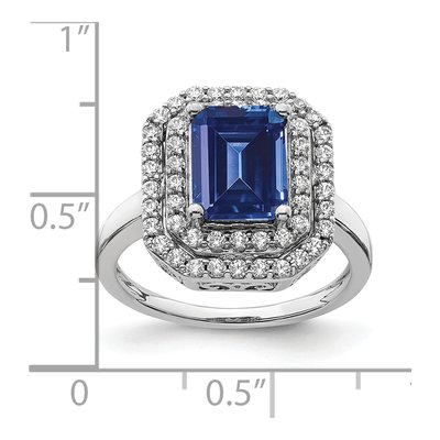14K White Gold 5/8 ct tw Lab-Created Sapphire & Lab-Grown Diamond Ring – view 8