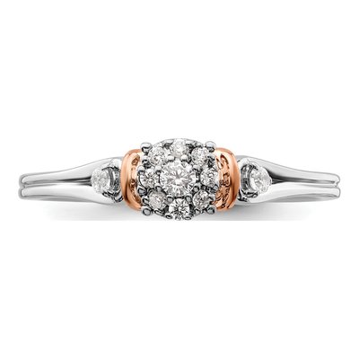 14K Two-Tone Gold 1/6 ct tw Lab-Grown Diamond Petite Engagement Ring – view 4