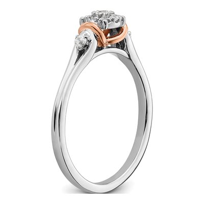 14K Two-Tone Gold 1/6 ct tw Lab-Grown Diamond Petite Engagement Ring – view 6