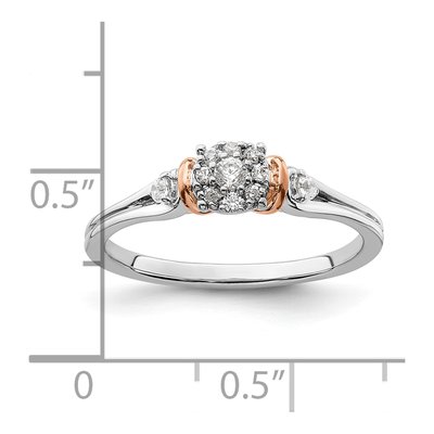 14K Two-Tone Gold 1/6 ct tw Lab-Grown Diamond Petite Engagement Ring – view 7