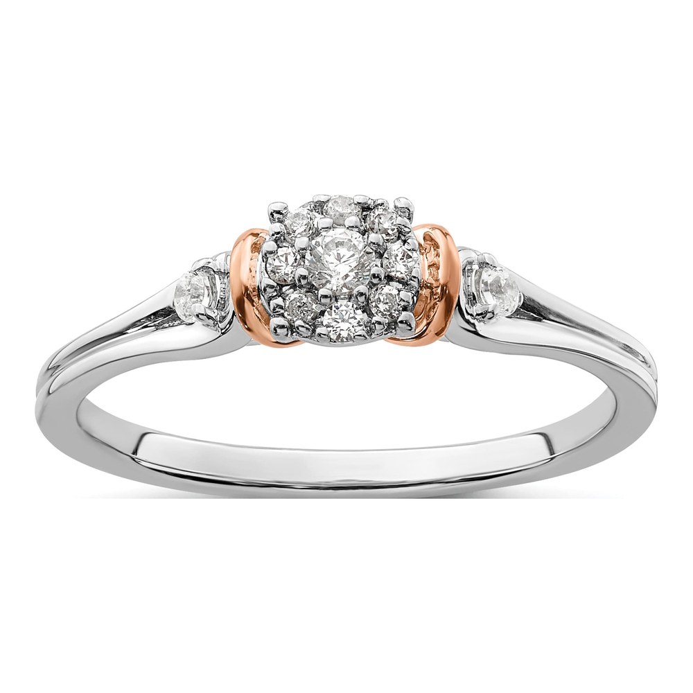 14K Two-Tone Gold 1/6 ct tw Lab-Grown Diamond Petite Engagement Ring