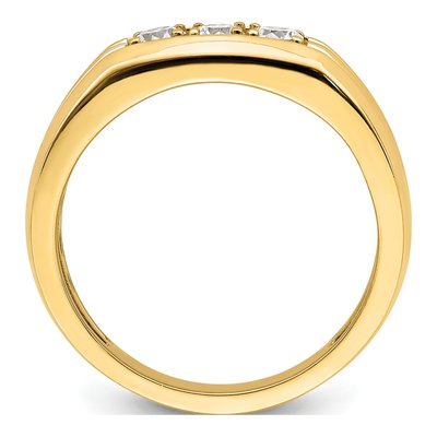 Men's 14K Yellow Gold 1/2 ct tw Diamond 3-Stone Ring – view 2