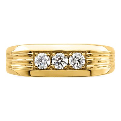 Men's 14K Yellow Gold 1/2 ct tw Diamond 3-Stone Ring – view 4