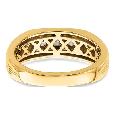 Men's 14K Yellow Gold 1/2 ct tw Diamond 3-Stone Ring – view 5