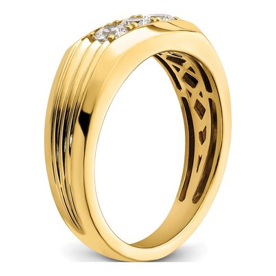 Men's 14K Yellow Gold 1/2 ct tw Diamond 3-Stone Ring – view 6
