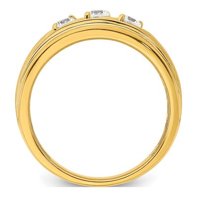 Men's 14K Yellow Gold 3/8 ct tw Diamond 3-Stone Ring – view 2