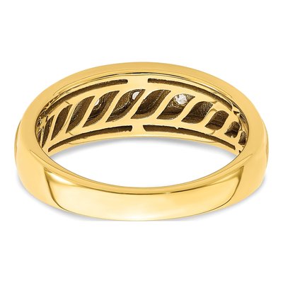 Men's 14K Yellow Gold 3/8 ct tw Diamond 3-Stone Ring – view 5