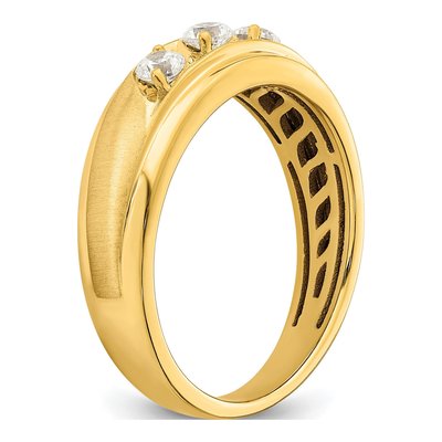 Men's 14K Yellow Gold 3/8 ct tw Diamond 3-Stone Ring – view 6