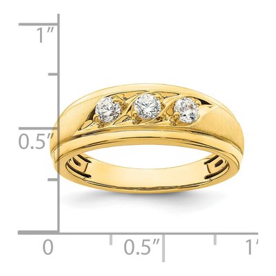 Men's 14K Yellow Gold 3/8 ct tw Diamond 3-Stone Ring – view 7