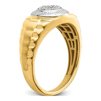 Men's 14K Two-Tone Gold 1/4 ct tw Lab-Grown Diamond Ring – view 7