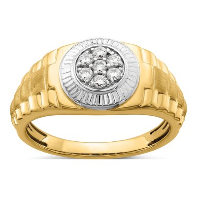 Men's 14K Two-Tone Gold 1/4 ct tw Lab-Grown Diamond Ring