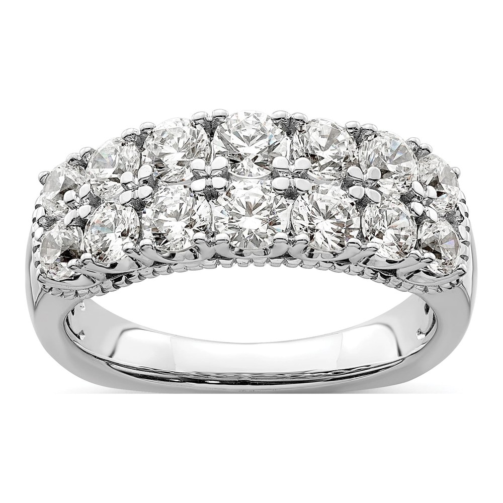 14K White Gold 1 5/8 ct tw Lab-Grown Diamond Double Row Ring