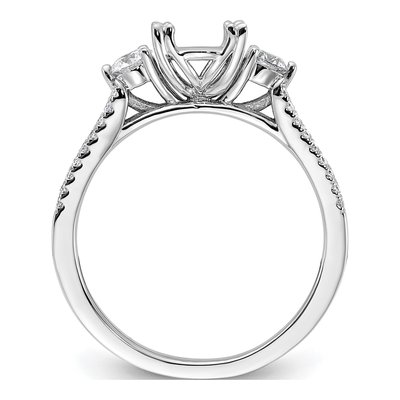14K White Gold Lab-Grown Diamond Oval Engagement Ring Semi-Mount – view 3