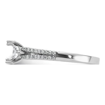 14K White Gold Lab-Grown Diamond Oval Engagement Ring Semi-Mount – view 4