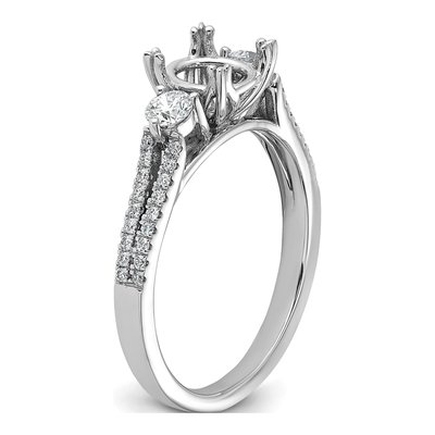 14K White Gold Lab-Grown Diamond Oval Engagement Ring Semi-Mount – view 7