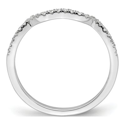 14K White Gold 1/8 ct tw Diamond Contoured Wedding Band – view 2