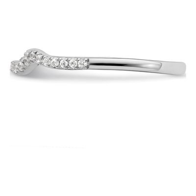 14K White Gold 1/8 ct tw Diamond Contoured Wedding Band – view 3