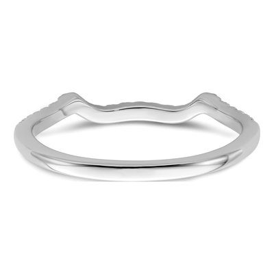 14K White Gold 1/8 ct tw Diamond Contoured Wedding Band – view 5