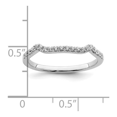 14K White Gold 1/8 ct tw Diamond Contoured Wedding Band – view 7