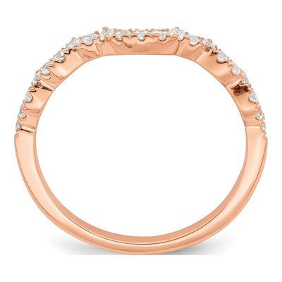 14K Rose Gold 1/4 ct tw Diamond Contoured Wedding Band – view 2