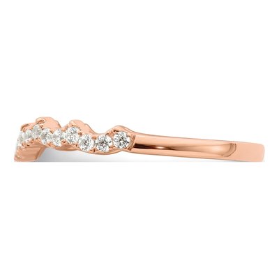 14K Rose Gold 1/4 ct tw Diamond Contoured Wedding Band – view 3