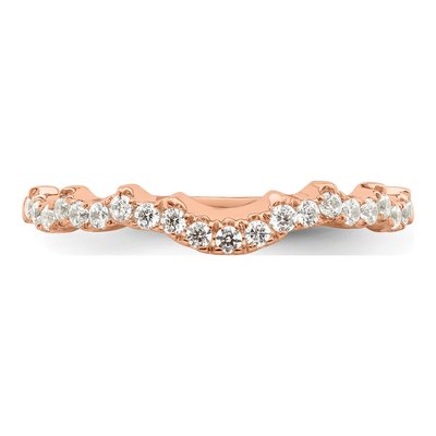 14K Rose Gold 1/4 ct tw Diamond Contoured Wedding Band – view 4