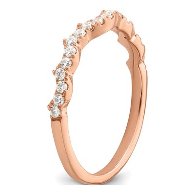 14K Rose Gold 1/4 ct tw Diamond Contoured Wedding Band – view 6