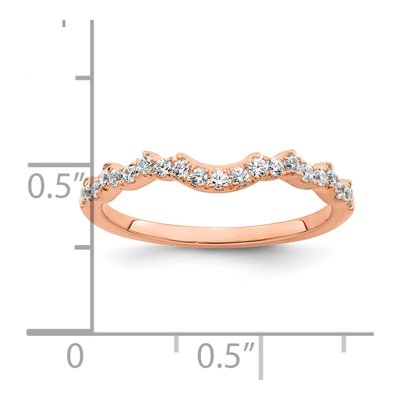 14K Rose Gold 1/4 ct tw Diamond Contoured Wedding Band – view 7