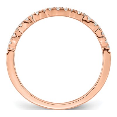 14K Rose Gold 1/5 ct tw Diamond Contoured Wedding Band – view 3
