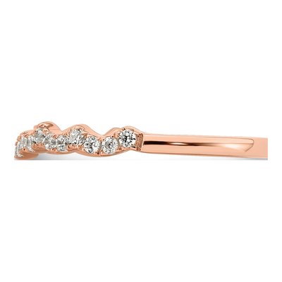 14K Rose Gold 1/5 ct tw Diamond Contoured Wedding Band – view 4