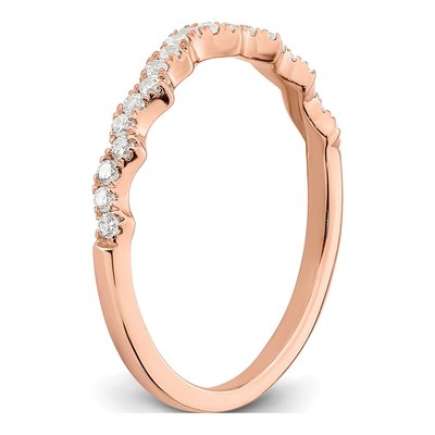 14K Rose Gold 1/5 ct tw Diamond Contoured Wedding Band – view 6