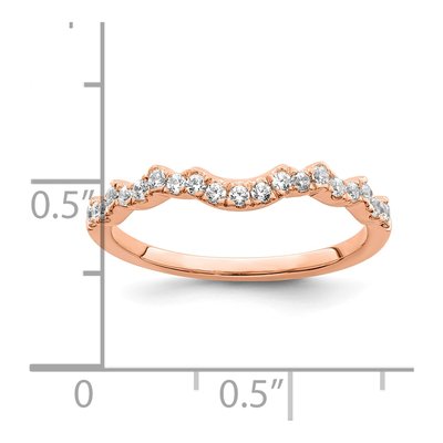 14K Rose Gold 1/5 ct tw Diamond Contoured Wedding Band – view 7