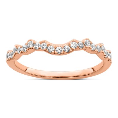 14K Rose Gold 1/5 ct tw Diamond Contoured Wedding Band