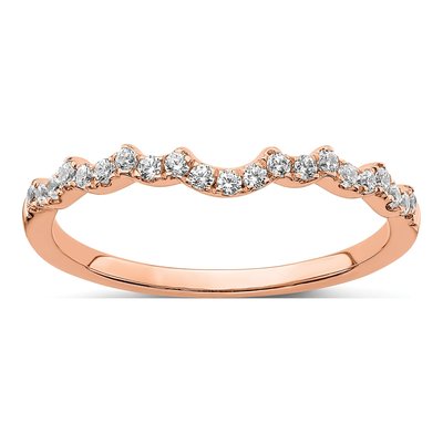 14K Rose Gold 1/5 ct tw Lab-Grown Diamond Wedding Band