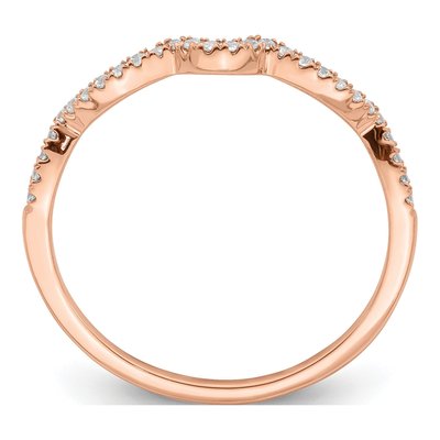 14K Rose Gold 1/15 ct tw Diamond Contoured Wedding Band – view 2