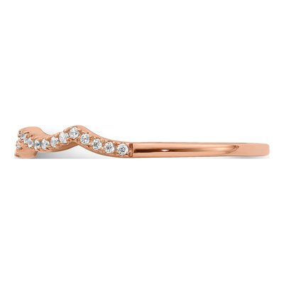 14K Rose Gold 1/15 ct tw Diamond Contoured Wedding Band – view 3