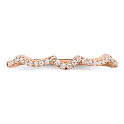 14K Rose Gold 1/15 ct tw Diamond Contoured Wedding Band – view 4