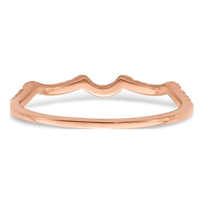 14K Rose Gold 1/15 ct tw Diamond Contoured Wedding Band – view 5