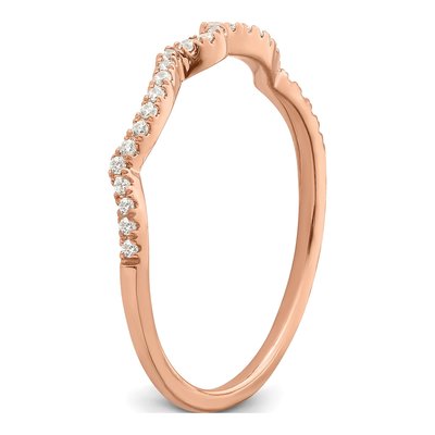 14K Rose Gold 1/15 ct tw Diamond Contoured Wedding Band – view 6