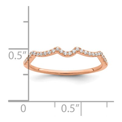 14K Rose Gold 1/15 ct tw Diamond Contoured Wedding Band – view 7