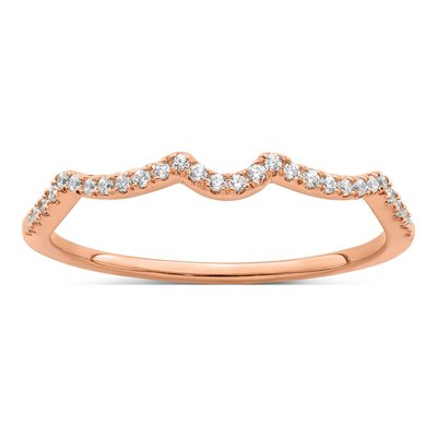 14K Rose Gold 1/15 ct tw Diamond Contoured Wedding Band